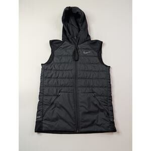 Nike Training Vest Black Therma Winterized Full Zip Hooded Outdoors Men's Sz S